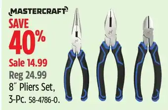 Canadian Tire MASTERCRAFT 8˝ Pliers Set, 3-Pc offer