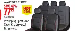 Canadian Tire Autotrends Red Piping Sport Seat Cover Kit offer