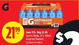 Canadian Tire Gatorade Sports Drink, 24 x 591mL offer