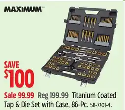 Canadian Tire MAXIMUM Titanium Coated Ta & Die Set with Case, 88-Pc offer