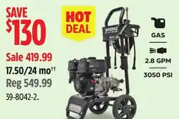 Canadian Tire Simoniz GAS 2.8 GPM 3050 PSI offer