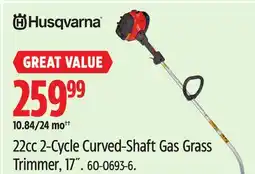Canadian Tire Husqvarna 22cc 2-Cycle Curved-Shaft Gas Grass Trimmer offer