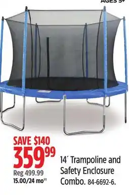 Canadian Tire Jumptek 14´ Trampoline and Safety Enclosure Combo offer