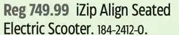 Canadian Tire iZip Align Seated Electric Scooter offer