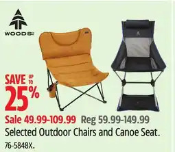 Canadian Tire Woods Selected Outdoor Chairs and Canoe Seat offer