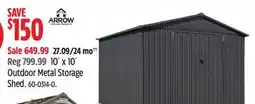 Canadian Tire Arrow 10´ x 10´ Outdoor Metal Storage Shed offer