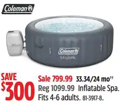 Canadian Tire Coleman Inflatable Spa. Fits 4-6 adults offer