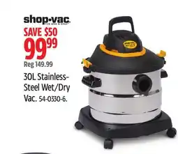 Canadian Tire 30L Stainless- Steel Wet/Dry Vac offer