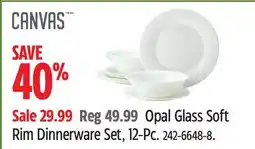 Canadian Tire Canvas Opal Glass Soft Rim Dinnerware Set offer