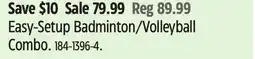 Canadian Tire Outbound Easy-Setup Badminton/Volleyball Combo offer
