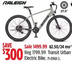 Canadian Tire Raleigh Transit Urban Electric Bike offer