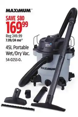 Canadian Tire MAXIMUM 45L Portable Wet/Dry Vac offer