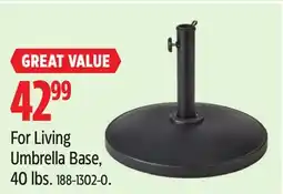 Canadian Tire For Living Umbrella Base, 40 lbs offer
