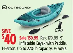 Canadian Tire Outbound Inflatable Kayak with Paddle offer