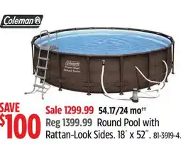 Canadian Tire COLEMAN Round Pool with Rattan-Look Sides offer