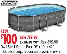 Canadian Tire Coleman Oval Steel-Frame Pool offer