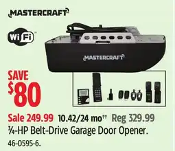 Canadian Tire MASTERCRAFT 3⁄4-HP Belt-Drive Garage Door Opener offer