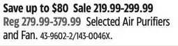 Canadian Tire Shark Selected Air Purifiers and Fan offer