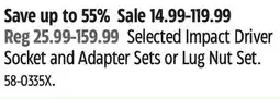 Canadian Tire Maximum Selected Impact Driver Socket and Adapter Sets or Lug Nut Set offer