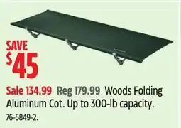 Canadian Tire Woods Folding Aluminum Cot offer
