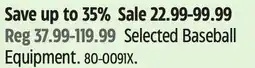 Canadian Tire EASTON Selected Baseball Equipment offer