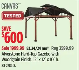 Canadian Tire CANVAS Alverstone Hard-Top Gazebo with Woodgrain Finish offer