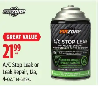 Canadian Tire Emzone A/C Stop Leak or Leak Repair offer