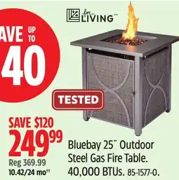 Canadian Tire For-living Bluebay 25˝ Outdoor Steel Gas Fire Table offer
