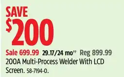 Canadian Tire Maximum 200A Multi-Process Welder With LCD Screen offer