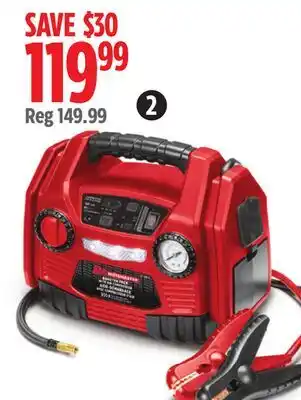 Canadian Tire MOTOMASTER 900A Booster Pack with Air Compressor offer