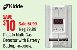 Canadian Tire Kidde Plug-In Multi-Gas Detector with Battery Backup offer