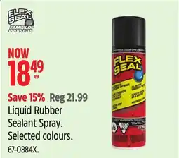 Canadian Tire Liquid Rubber Sealant Spray. Selected colours offer