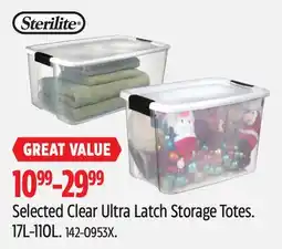 Canadian Tire Selected Clear Ultra Latch Storage Totes offer