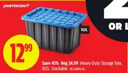 Canadian Tire Mastercraft Heavy-Duty Storage Tote, 102L offer