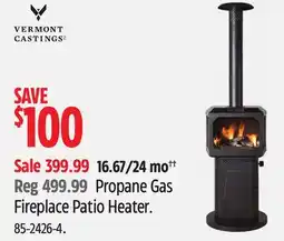 Canadian Tire Vermont Castings Propane Gas Fireplace Patio Heater offer