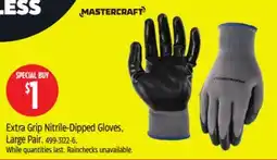 Canadian Tire Extra Grip Nitrile-Dipped Gloves, Large Pair offer
