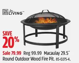 Canadian Tire FOR LIVING Macaulay 29.5˝ Round Outdoor Wood Fire Pit offer