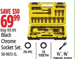 Canadian Tire Stanley Black Chrome Socket Set offer
