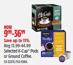 Canadian Tire Selected K-Cup Pods or Ground Coffee offer