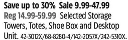 Canadian Tire Type A Selected Storage Towers, Totes, Shoe Box and Desktop Unit offer