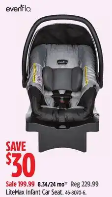 Canadian Tire evenflo LiteMax Infant Car Seat offer