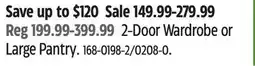 Canadian Tire 2-Door Wardrobe or Large Pantry offer