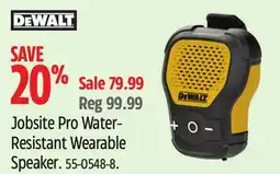 Canadian Tire Dewalt Jobsite Pro Water- Resistant Wearable Speaker offer