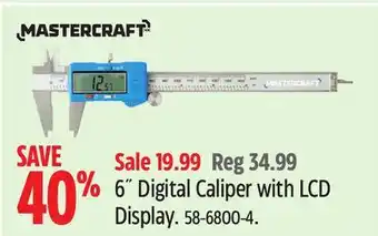 Canadian Tire Mastercraft 6˝ Digital Caliper with LCD Display offer