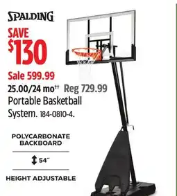 Canadian Tire Portable Basketball System offer