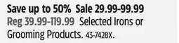 Canadian Tire Black and Decker Selected Irons or Grooming Products offer