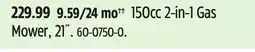 Canadian Tire Certified 150cc 2-in-1 Gas Mower offer