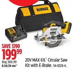 Canadian Tire DEWALT 20V MAX 6 1⁄2˝ Circular Saw Kit with E-Brake offer