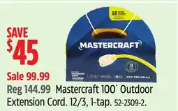 Canadian Tire Mastercraft 100´ Outdoor Extension Cord. 12/3, 1-tap offer