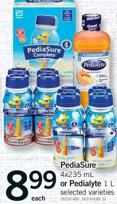 Fortinos PEDIASURE 4X235 ML OR PEDIALYTE 1 L offer